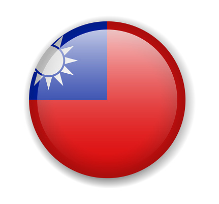 Taiwan Flag. Round Bright Icon. Vector Illustration